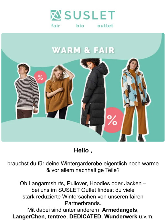 Warm, fair & reduziert ❄️ Winterangebote bei SUSLET
