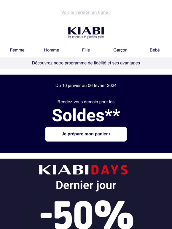 Kiabi Rendez vous demain pour les soldes Milled