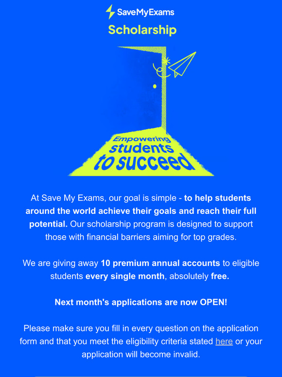 Applications For The February Scholarship Program Are Now OPEN