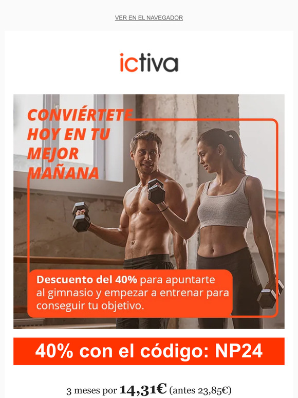 40% de dto - ¡Apúntate al gimnasio!