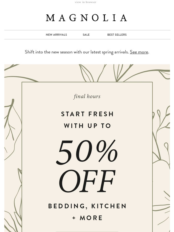 Magnolia Email Newsletters Shop Sales, Discounts, and Coupon Codes