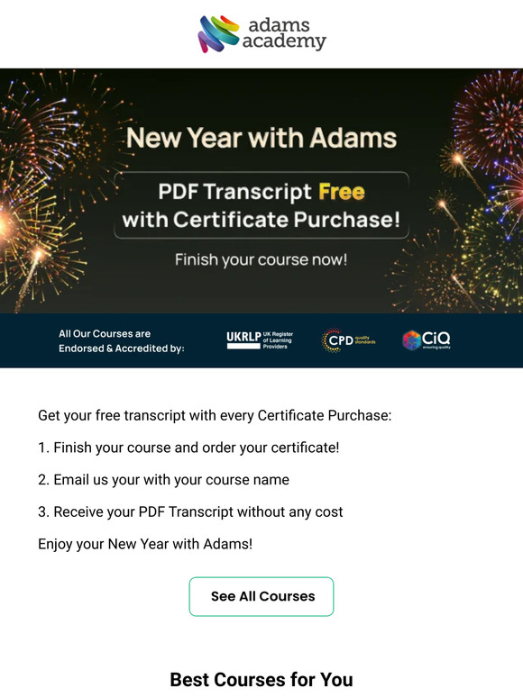 Transcript bundled with Certificate Purchase!