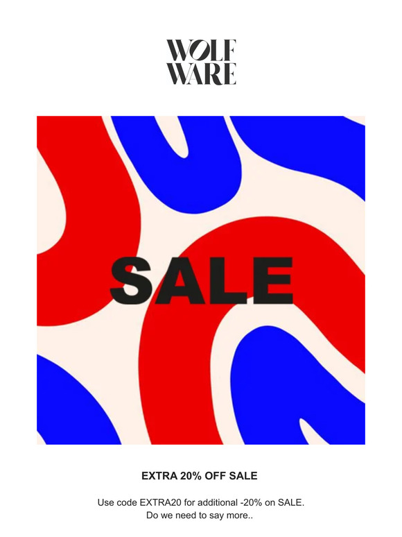 SUPRISE!  -20% EXTRA ON SALE  💥