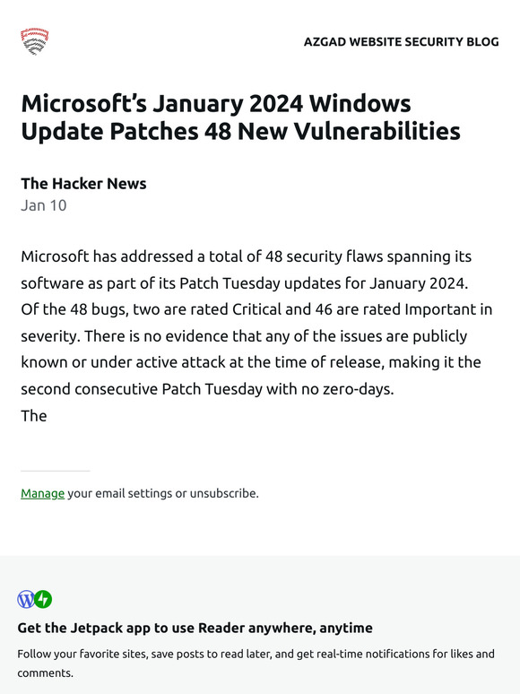 LLC. Microsoft’s January 2024 Windows Update Patches 48 New