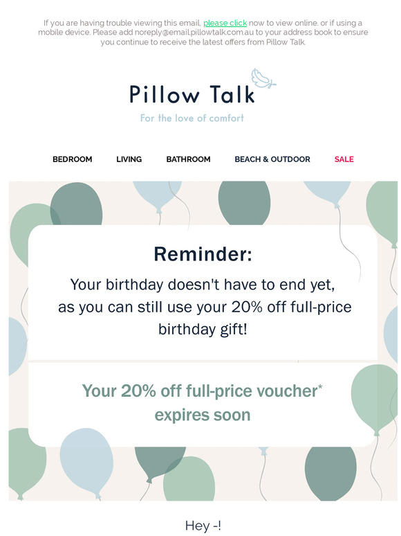 Pillow talk sale ends best sale