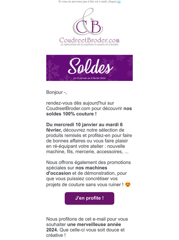 Les soldes 100% couture de CoudreetBroder.com