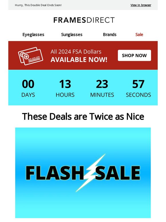 Flash Sale: Up to 50% Off Frames + 60% Off Lenses