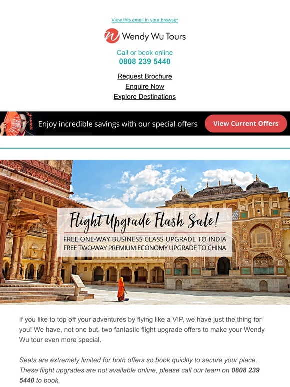 Wendywutours flight upgrade flash sale free business class upgrade