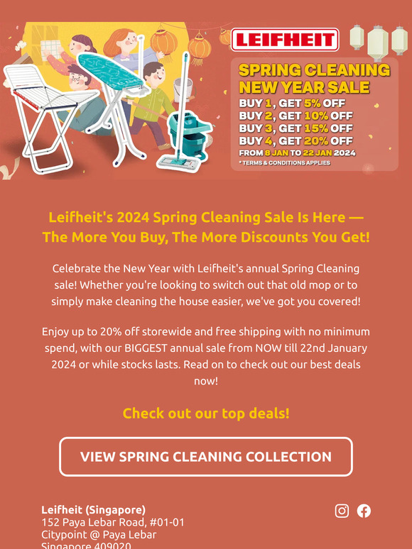 Leifheit's Annual Spring Cleaning Sale Is Here: The More you buy, The More Discounts You Get!