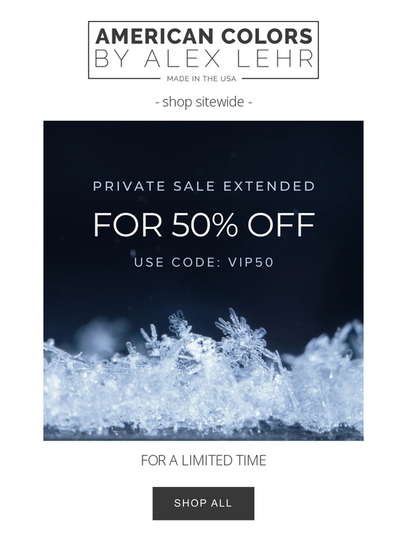 Code: VIP50 // While Stock Lasts