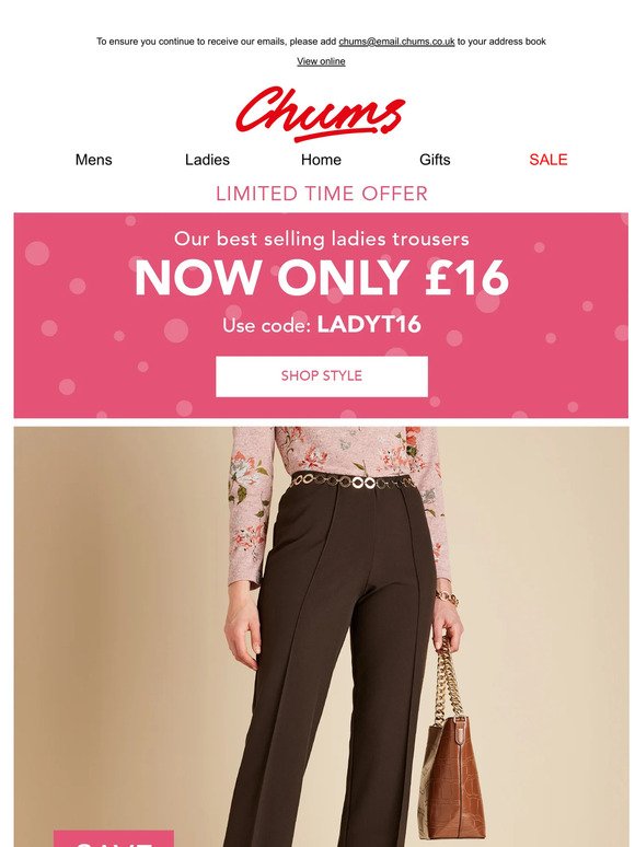 Our best-selling Ladies Trousers - now just £16 💗
