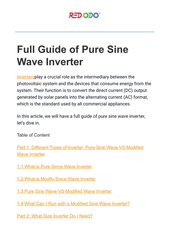 Redodo Power 【Full Guide】What Size Inverter Do I Need? Milled