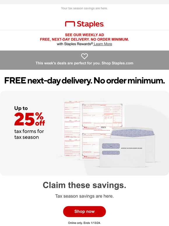 Staples Get up to 25 off tax forms for the tax season. Milled