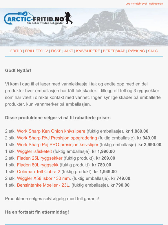 Vannskadesalg 26-37% rabatt