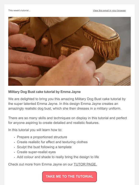 CakeFlix: Emma Jayne's Military Dog Bust cake tutorial | Milled