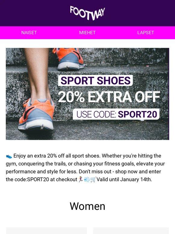 SPORT SHOES 20% EXTRA OFF