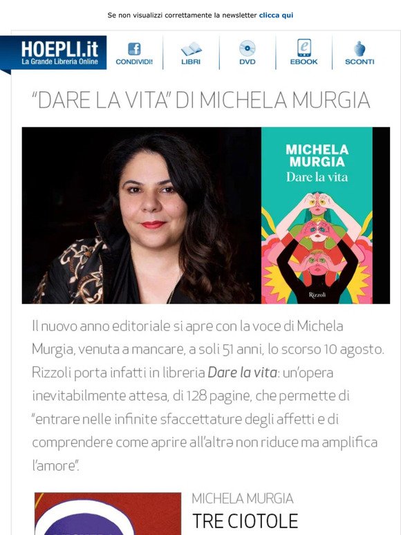 Il libro postumo di Michela Murgia e lo speciale dedicato ai campioni dello sport