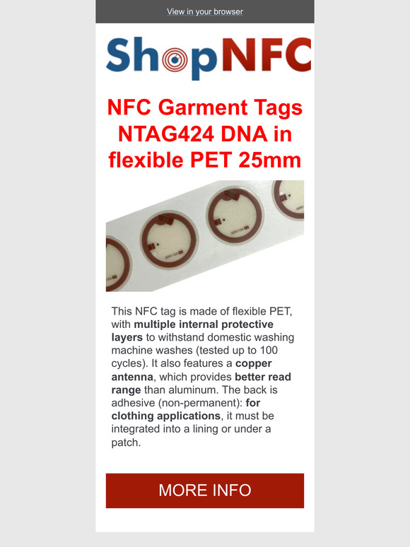 Check the NFC Garment Tags NTAG424 🧬