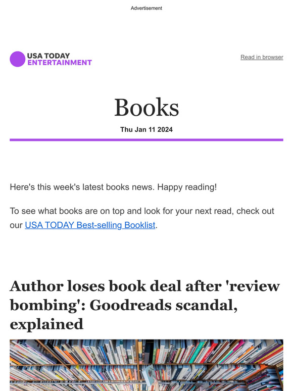 USA TODAY Books This week's latest book news Milled