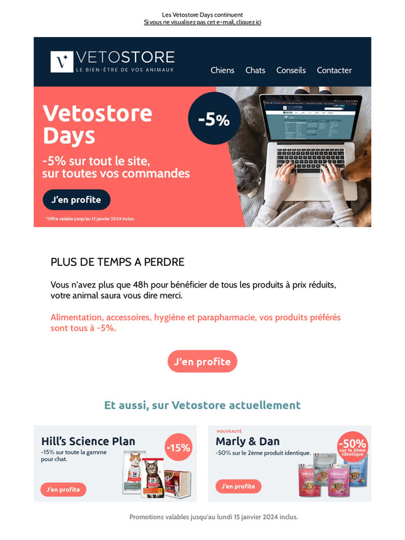 C'est parti : Vetostore Days, -5% sur TOUT!
