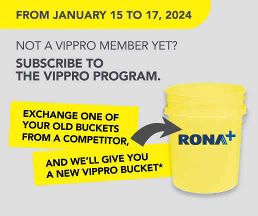 Exchange an old competitor bucket and get a new VIPpro bucket.