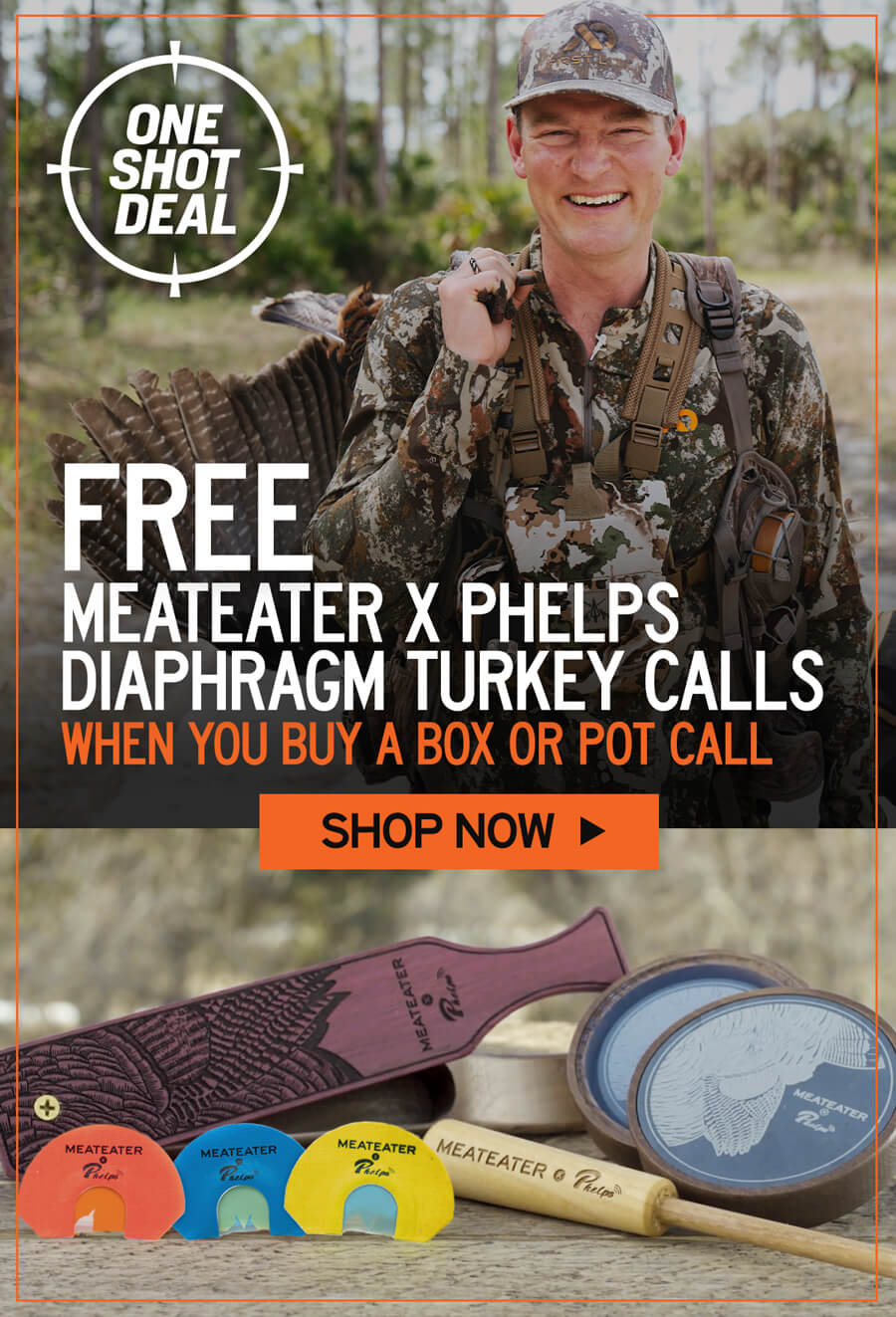 MeatEater Get a FREE 3 Pack of Phelps Turkey Diaphragm Calls Milled