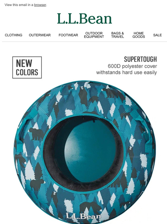 L.L.Bean Snow Tubes that Speed Down Snowy Slopes Milled