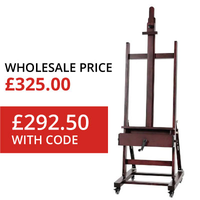 MEEDEN Deluxe Crank Adjusting Master Artist Easel - Deep Walnut Finish
