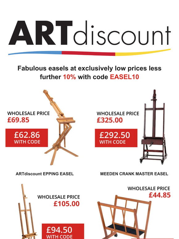 Further 10% OFF on selected easels! 🎨