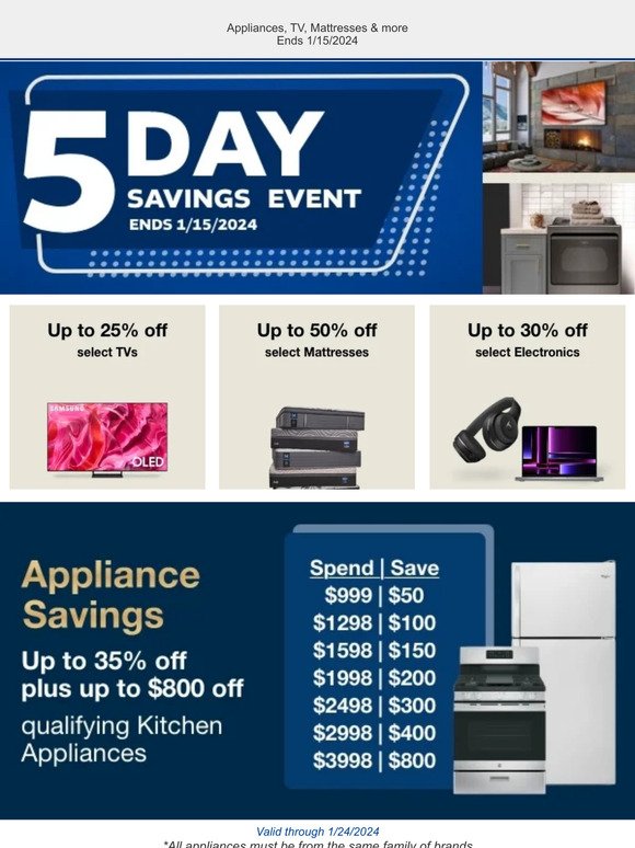 5 Day Savings Event! Don't miss it