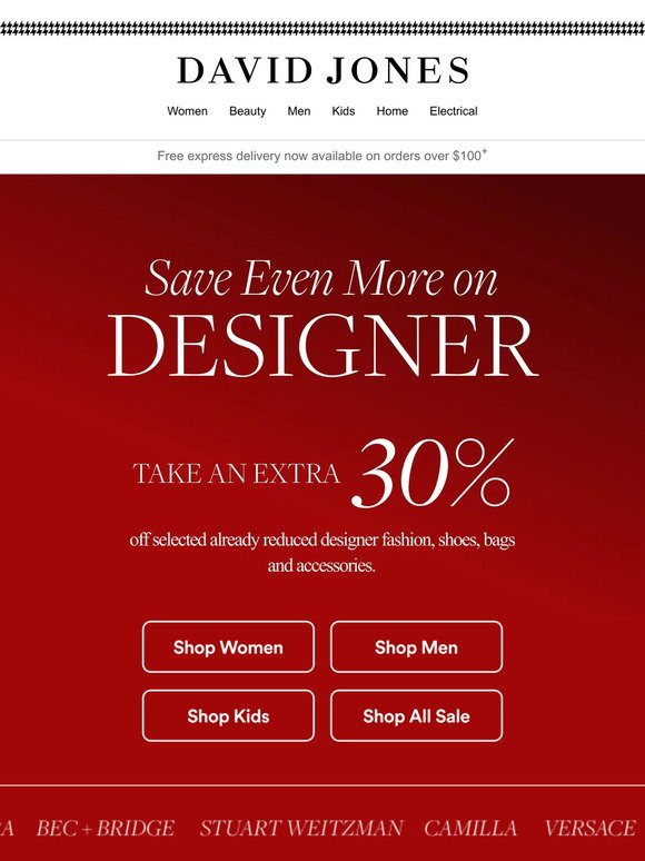 SALE | Extra 30% Off Designer
