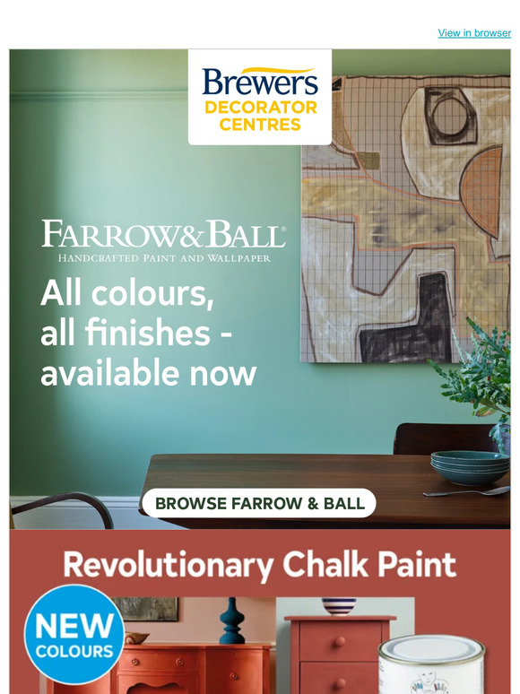 Brewers Farrow & Ball All Colours, All Finishes AVAILABLE NOW Milled
