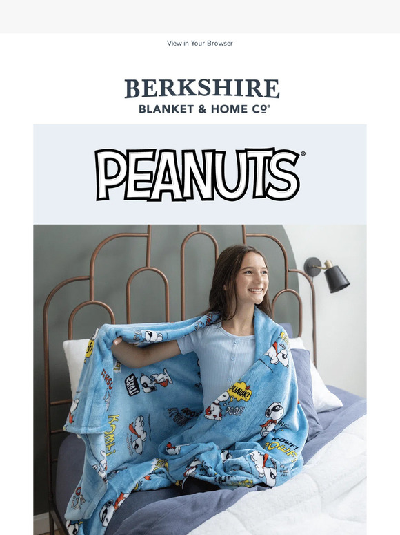 Berkshire Blanket & Home Co 💕 Snuggle up with Snoopy this Valentine's