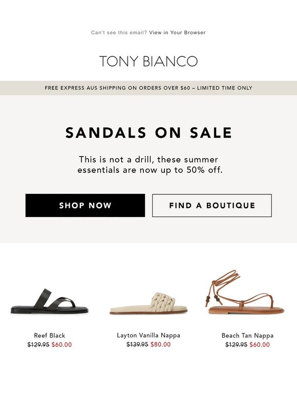 ATTN: SANDALS UP TO 50% OFF NOW