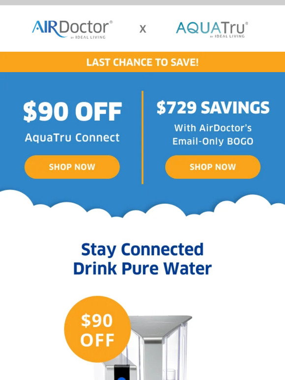 Don't Miss Up to $100 OFF AquaTru - AirDoctor