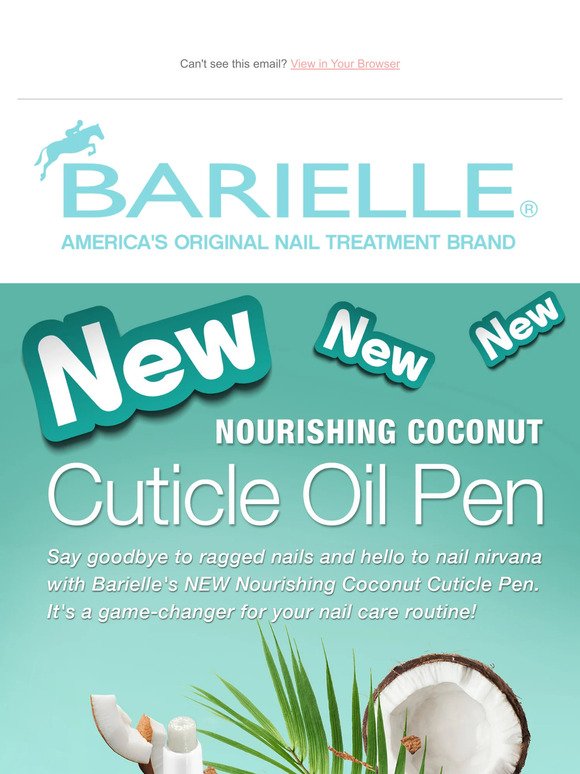 Revitalize Your Nails: Dive into Luxury with Barielle's Nourishing Coconut Cuticle Oil Pen!