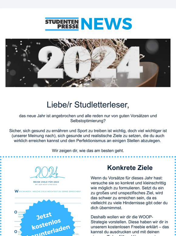 🎉 Starte das Jahr richtig: Setze deine Ziele! 🎆