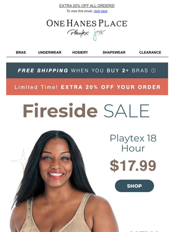 📣 LAST CALL: Extra 15% Off Playtex - One Hanes Place