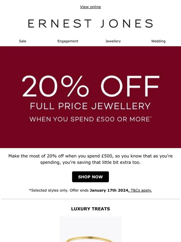 20% off when you spend £500