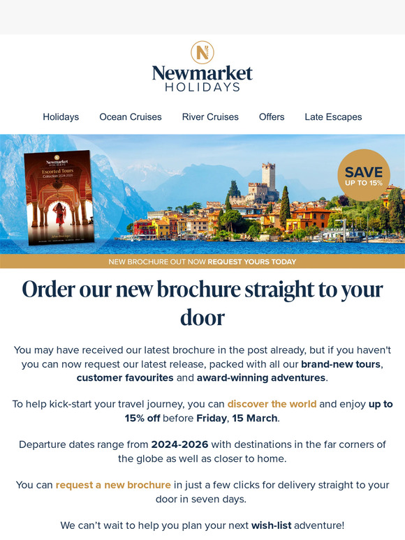 Newmarket Holidays Request our new 202426 brochure now! Milled