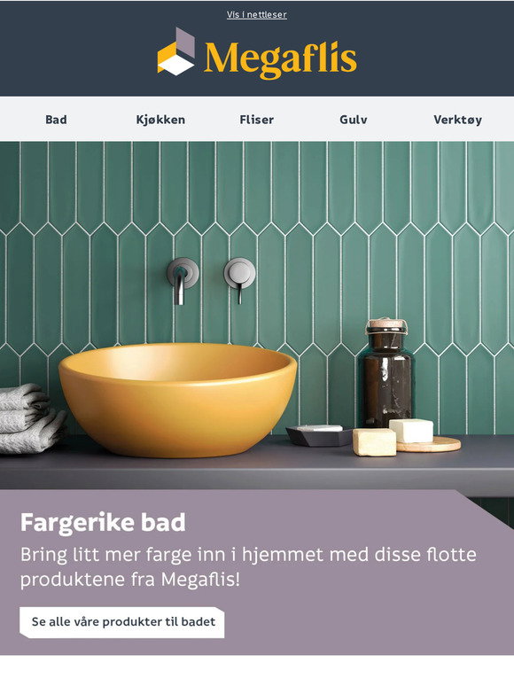 Megaflis MegaFlis: Mørkt ute, lyst og fargerikt på badet | Milled
