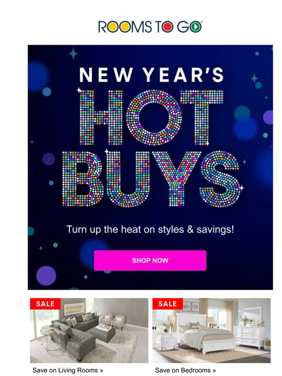 Rooms To Go New Year's Hot Buys are live & heating up 2024! Milled