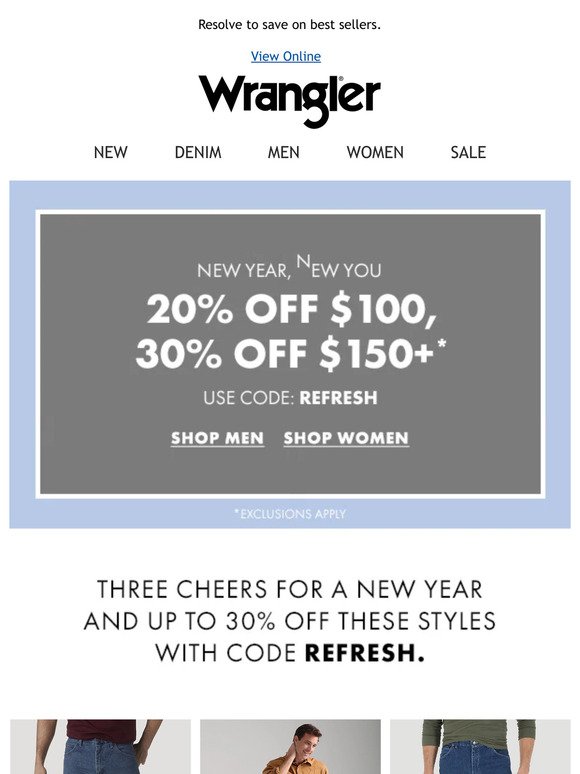 20% off $100, 30% off $150+