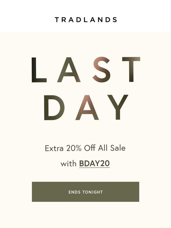 〰️ Extra 20% off ends tonight! 〰️
