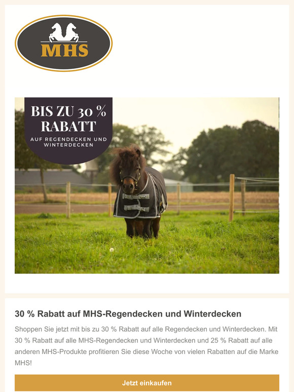 30 % Rabatt auf MHS-Regendecken und Winterdecken