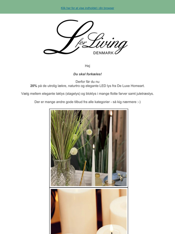 20% på De Luxe Homeart lys