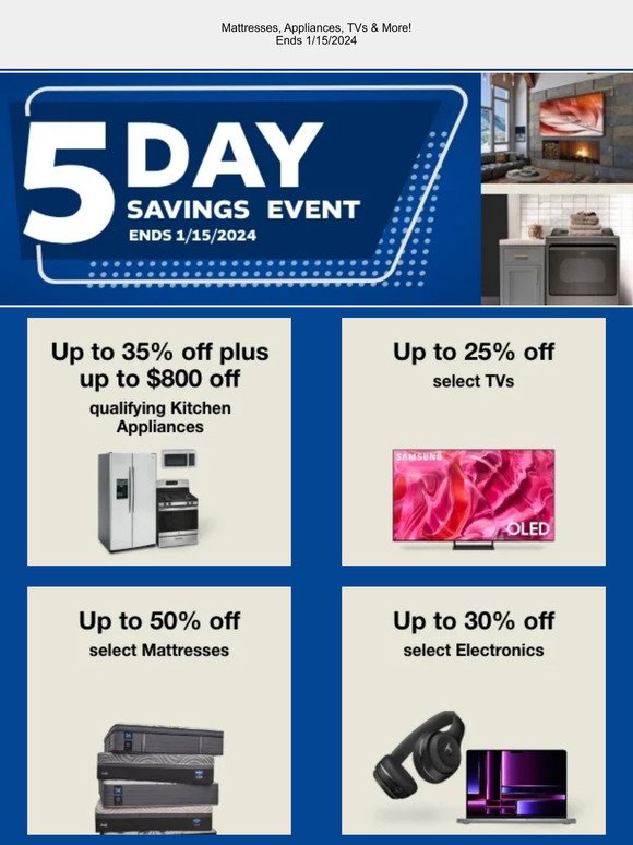 50% Off Nectar Mattresses during our 5 Day Savings Event!