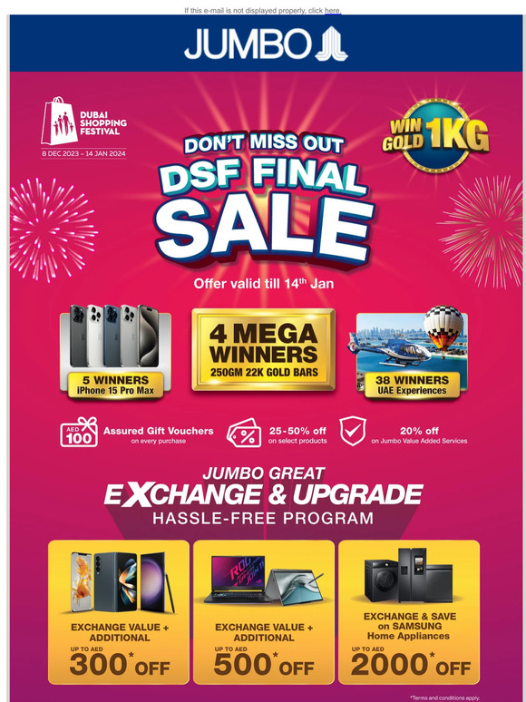Jumbo Electronics DSF The Ultimate Finale Countdown Begins ⏳🛍️ Milled