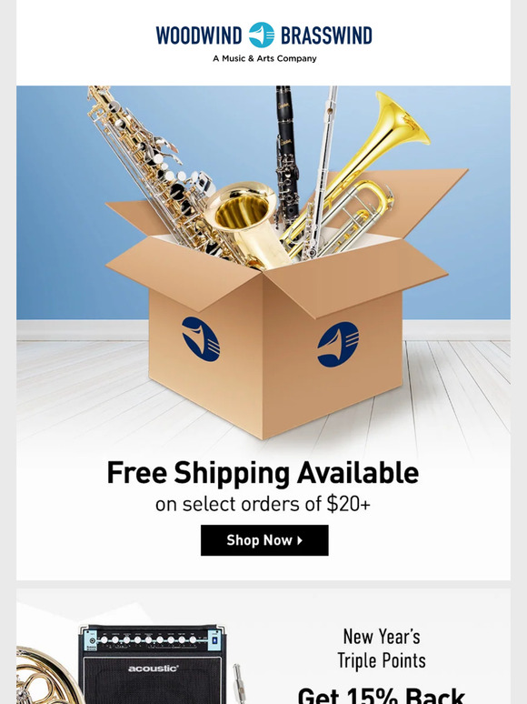 Free shipping on orders of $20+