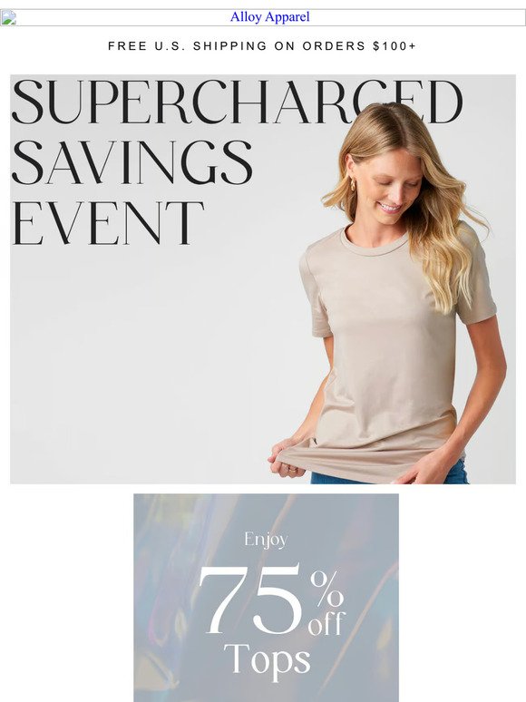 Time to Super Save ⏰ 75% OFF Tops